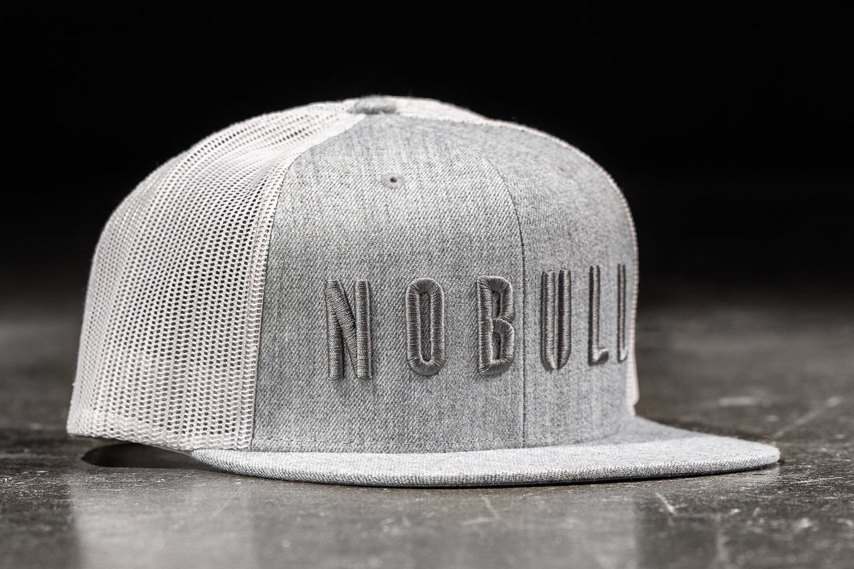 Nobull Flat-Brim Trucker Men\'s Hats Light Grey | Australia (XU8314)